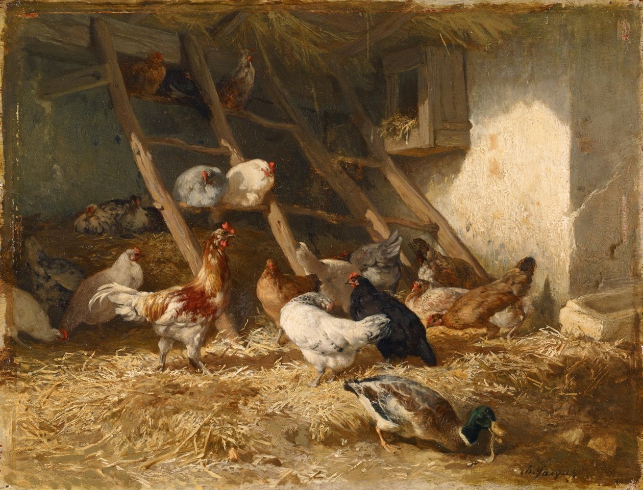 Poules - Charles Emile Jacque