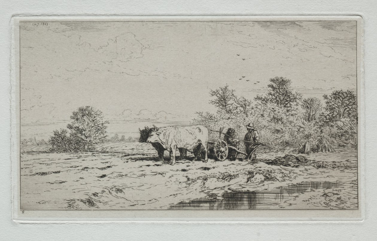 Paysage, travailleurs - Charles Emile Jacque