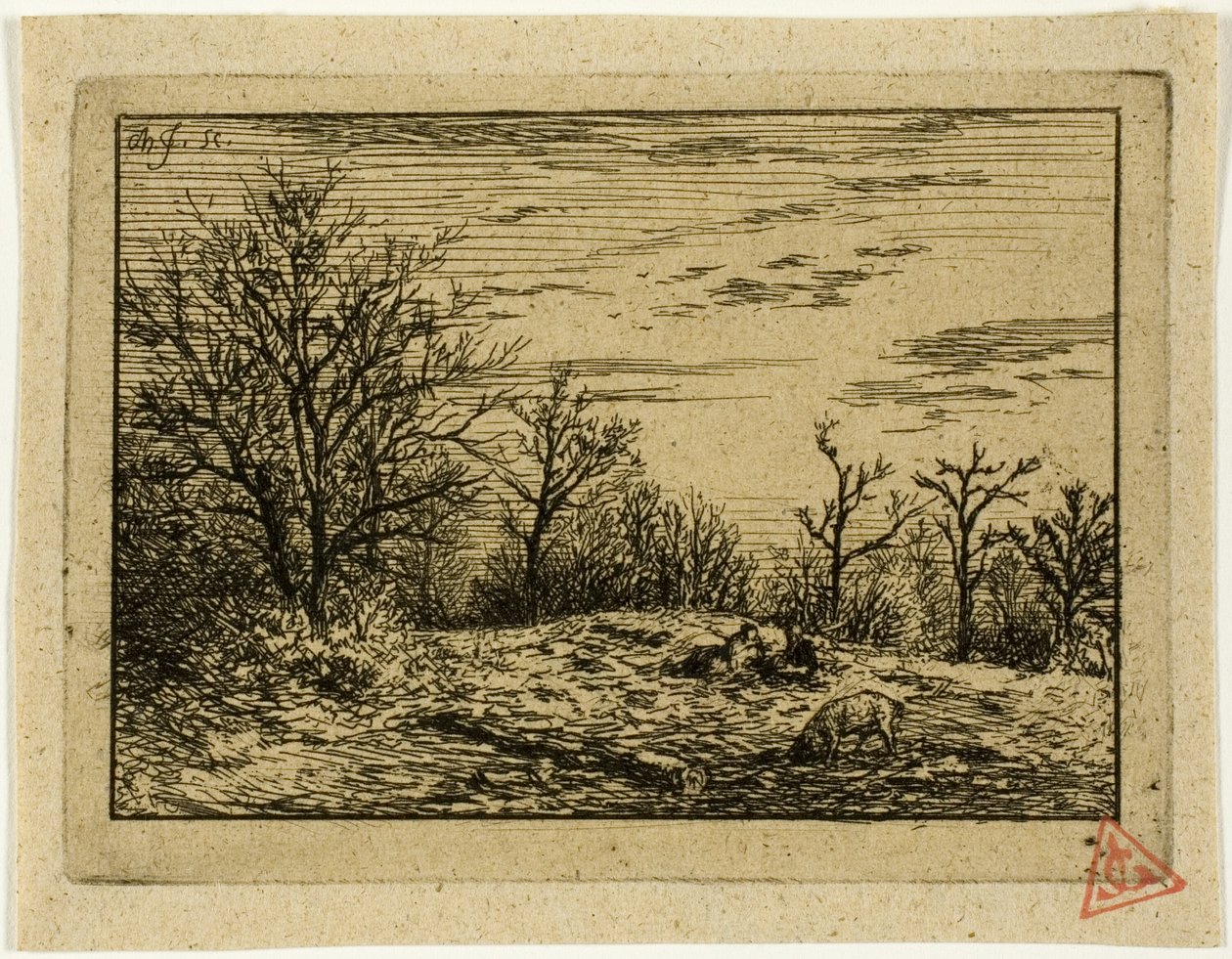 Paysage en hiver - Charles Emile Jacque