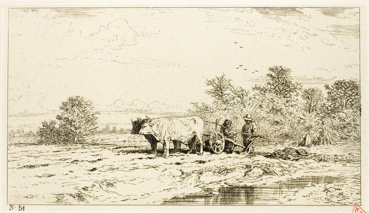 Paysage avec ouvriers agricoles - Charles Emile Jacque