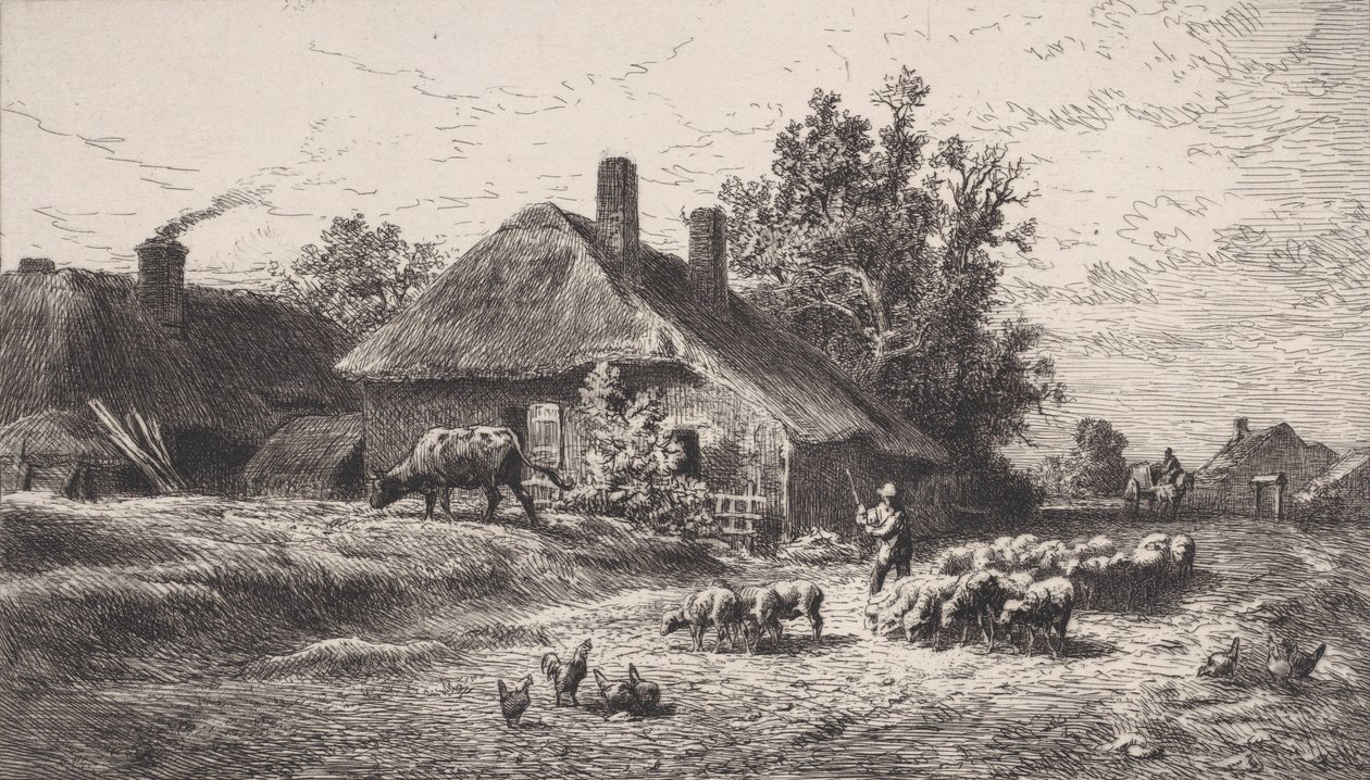 Le Hameau - Charles Emile Jacque