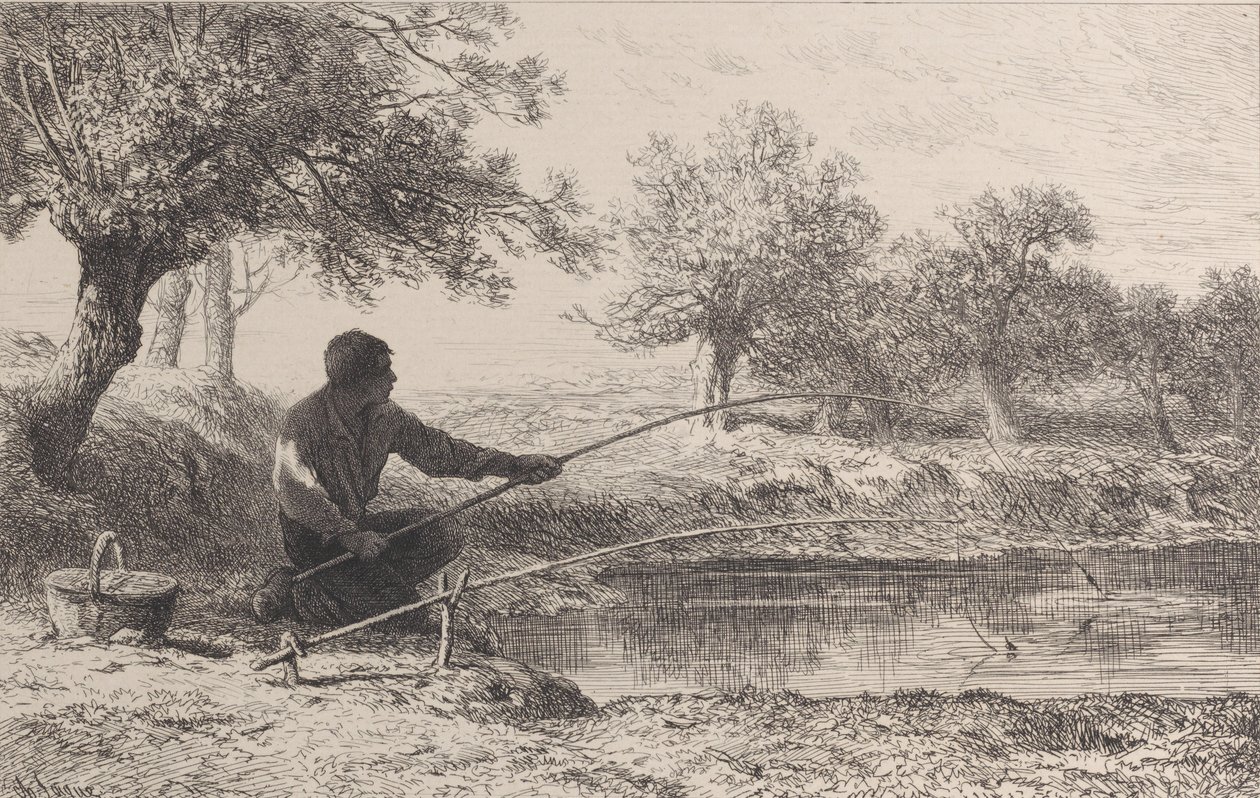Pêche au Vif, 1864 - Charles Emile Jacque
