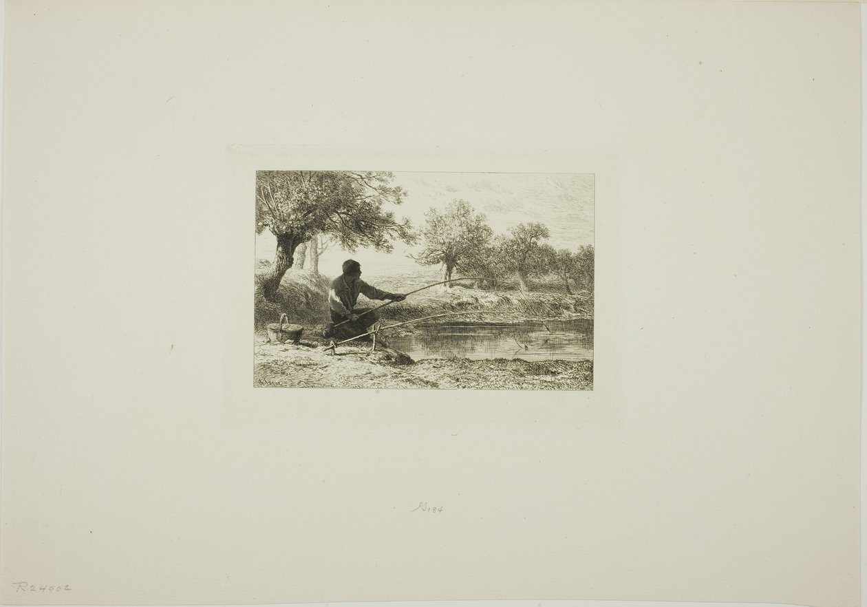Pêche à la ligne - Charles Emile Jacque