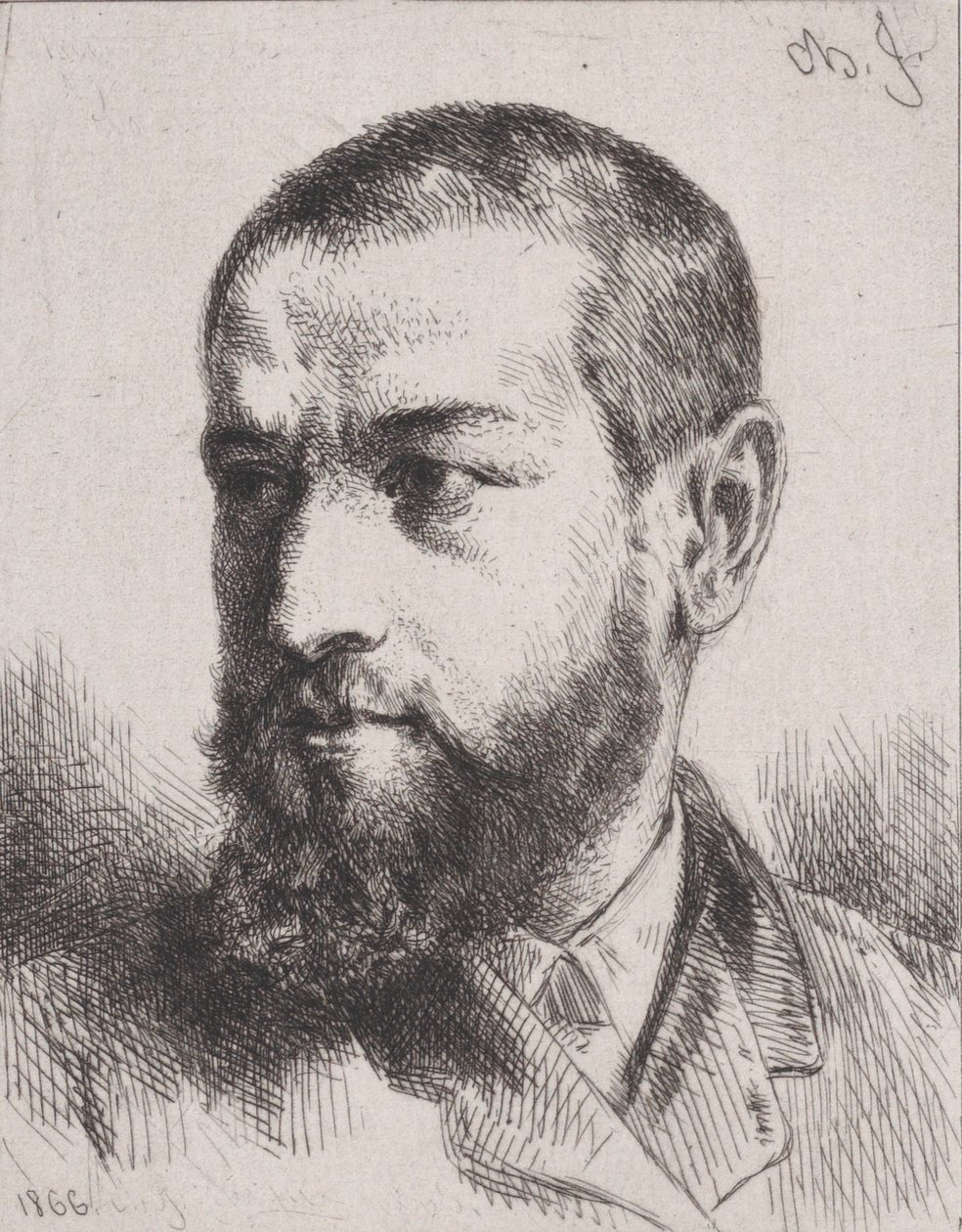 Portrait de J.J. Guiffrey, 1866 - Charles Emile Jacque