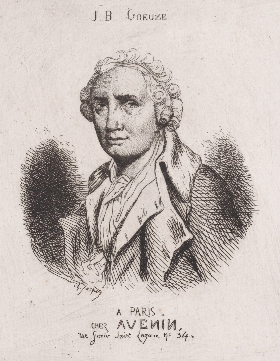 Portrait de J.B. Greuze - Charles Emile Jacque