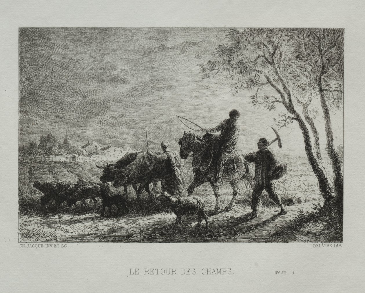 Retour des champs - Charles Emile Jacque