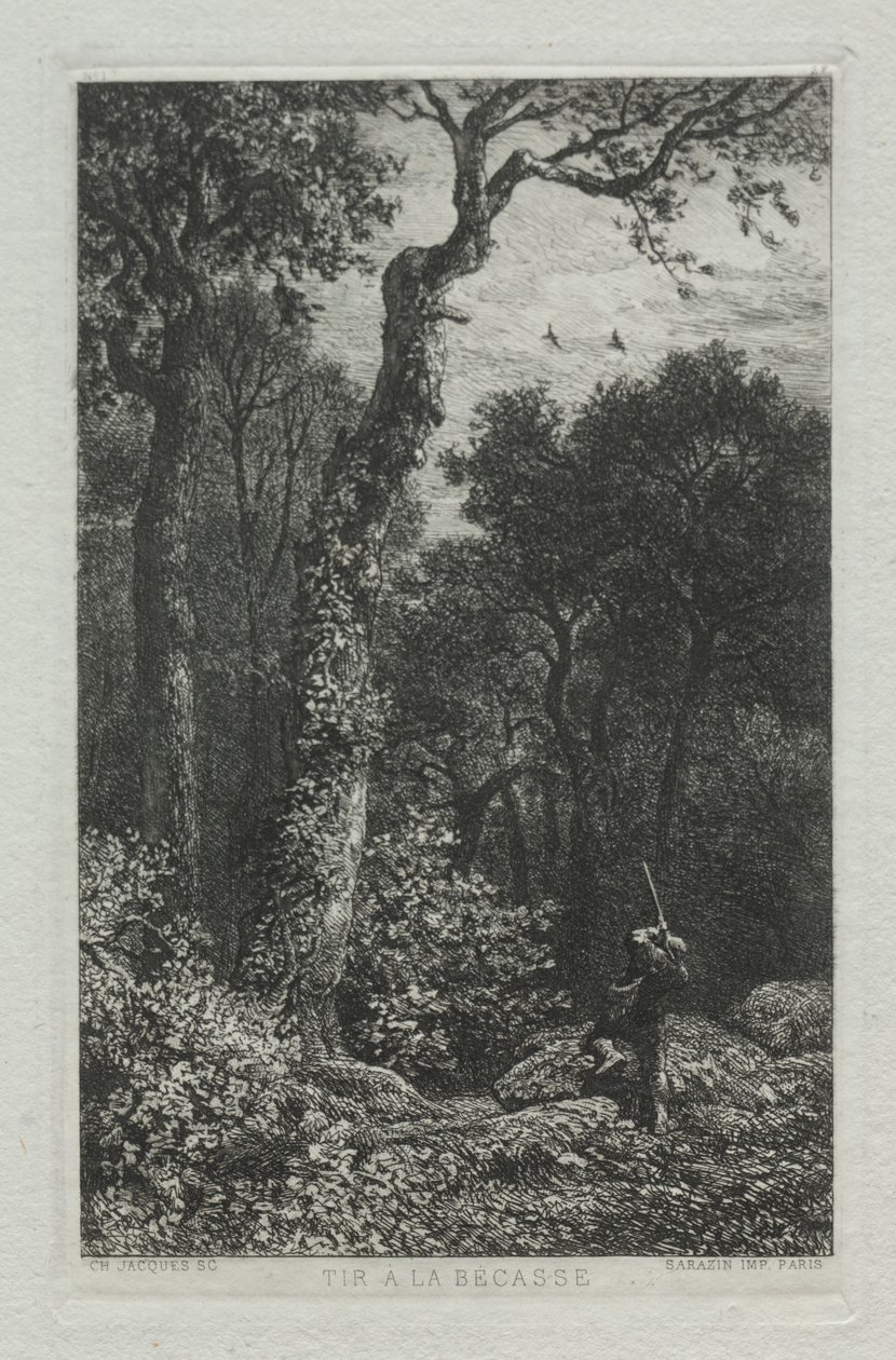 Chasse à la bécasse | Charles Emile Jacque | Estampe d'art