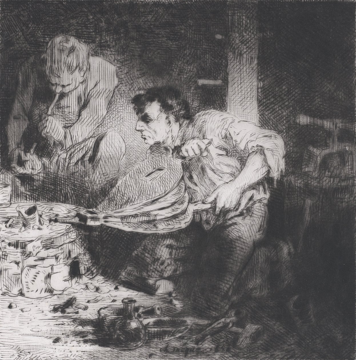 Les Faux-monnayeurs, 1843 - Charles Emile Jacque