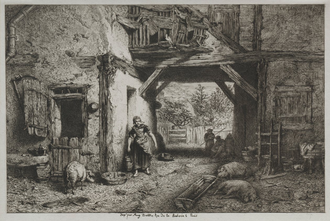 La Ferme - Charles Emile Jacque