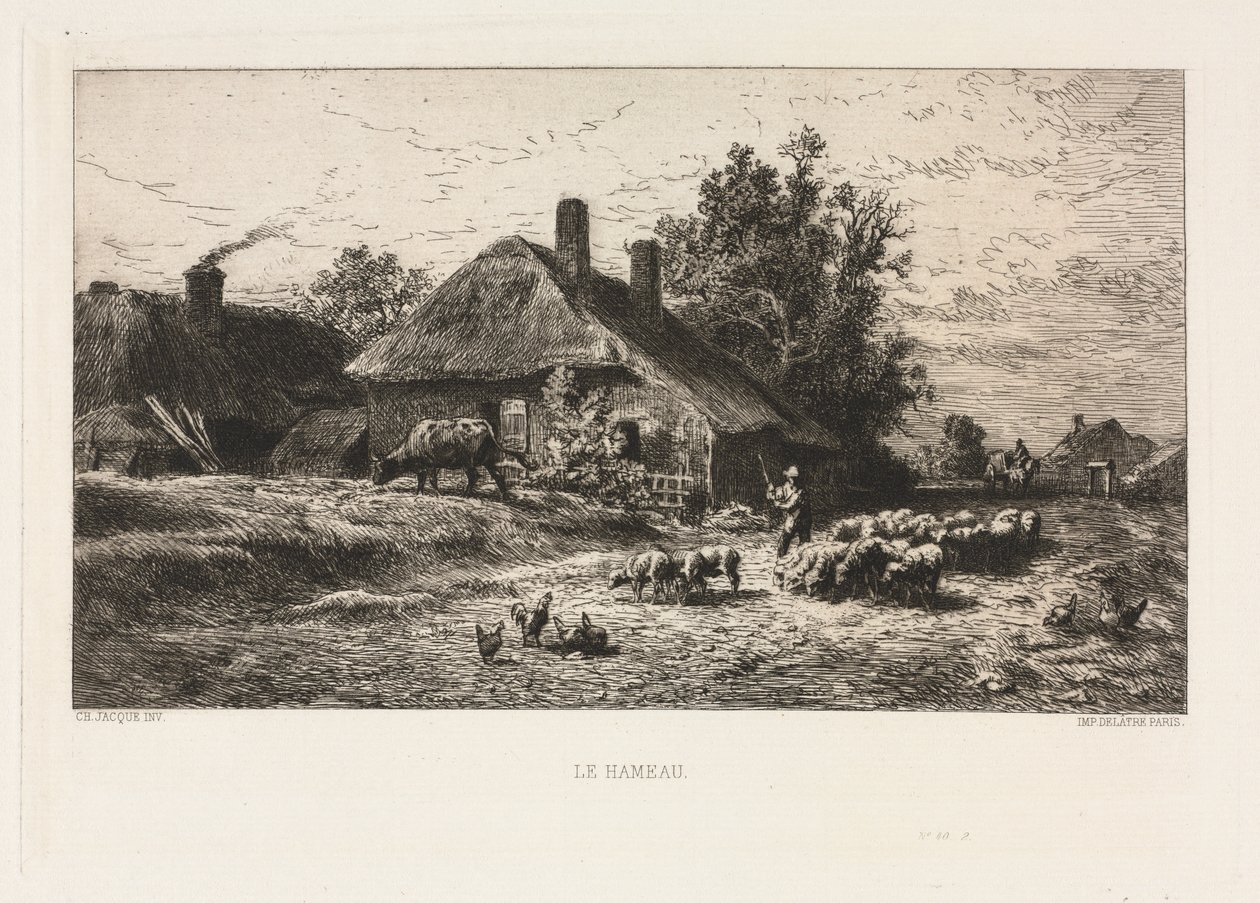 Le Hameau - Charles Emile Jacque