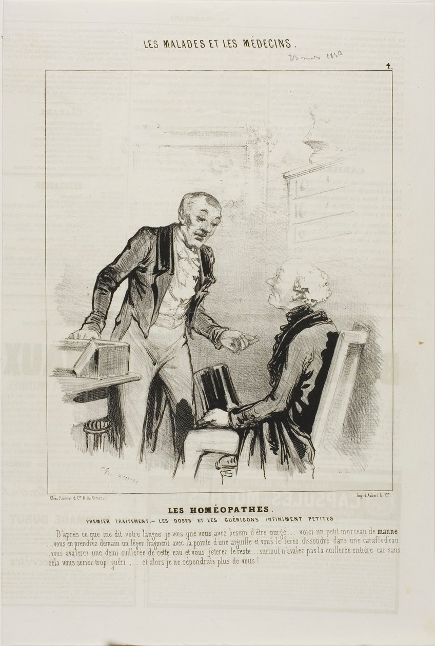 Les homéopathes : Premier traitement (planche 4) - Charles Emile Jacque