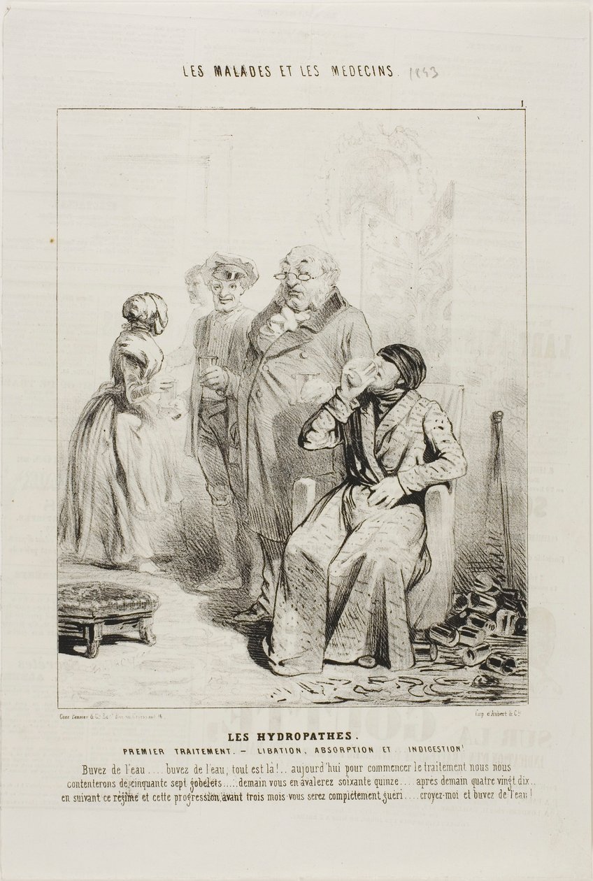 Les Hydropathes : Premier traitement (plaque 1) - Charles Emile Jacque
