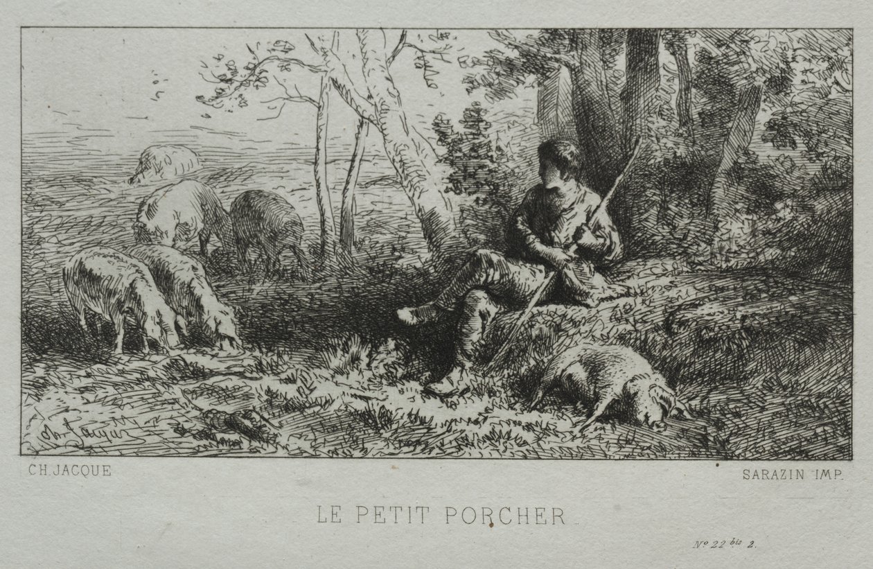 Le Petit Porcher - Charles Emile Jacque