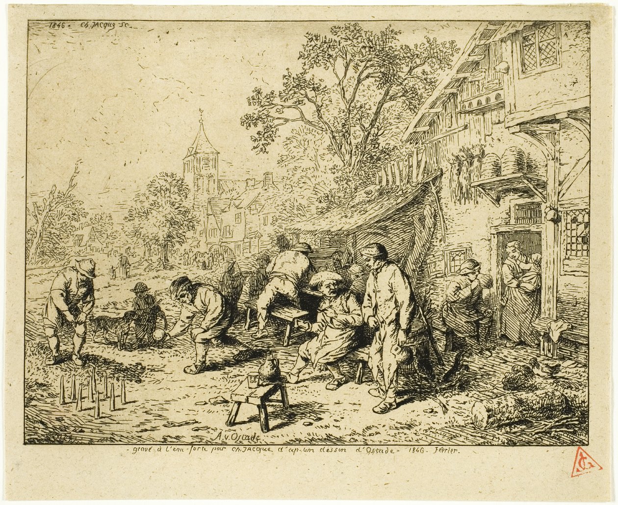 Les joueurs de quilles - Charles Emile Jacque
