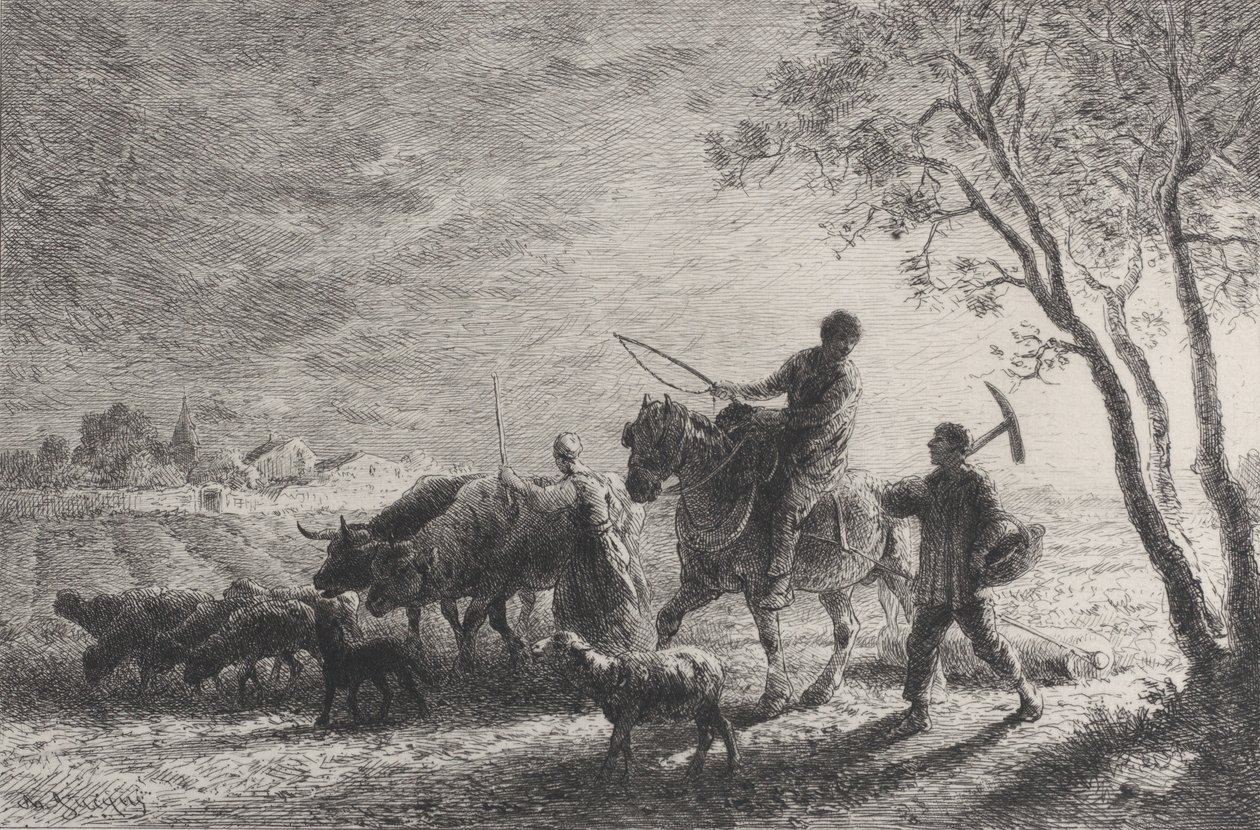 Le Retour des Champs, 1865 - Charles Emile Jacque