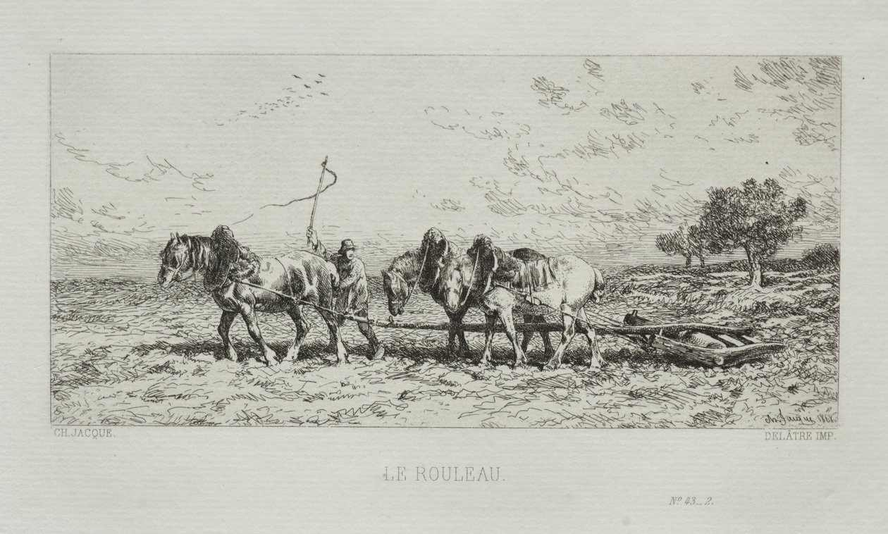 Le rouleau - Charles Emile Jacque