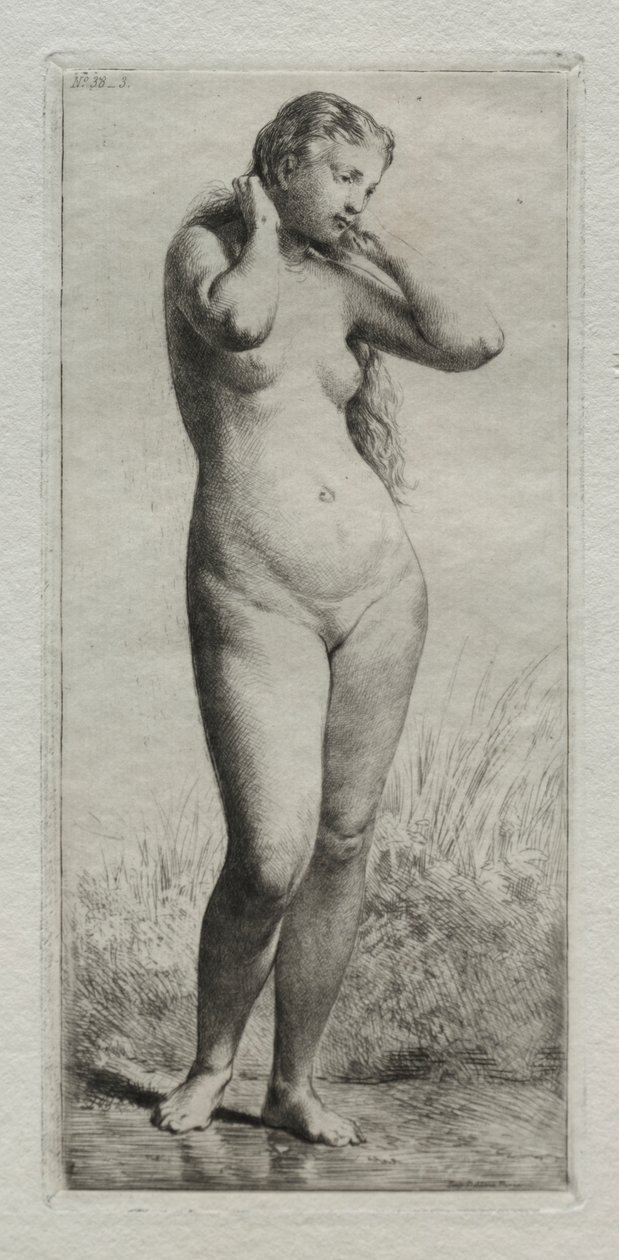Jeune Femme se Baignant - Charles Emile Jacque
