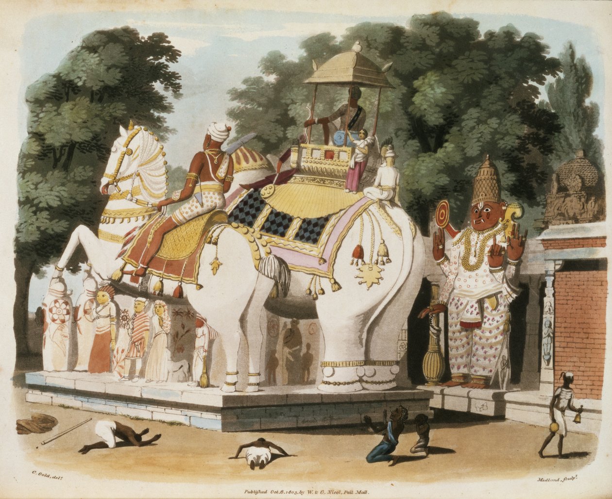 Les indigènes rendent hommage à leur souverain, gravé par Thomas Medland (1755-1823) 1803 - Charles Emilius Gold