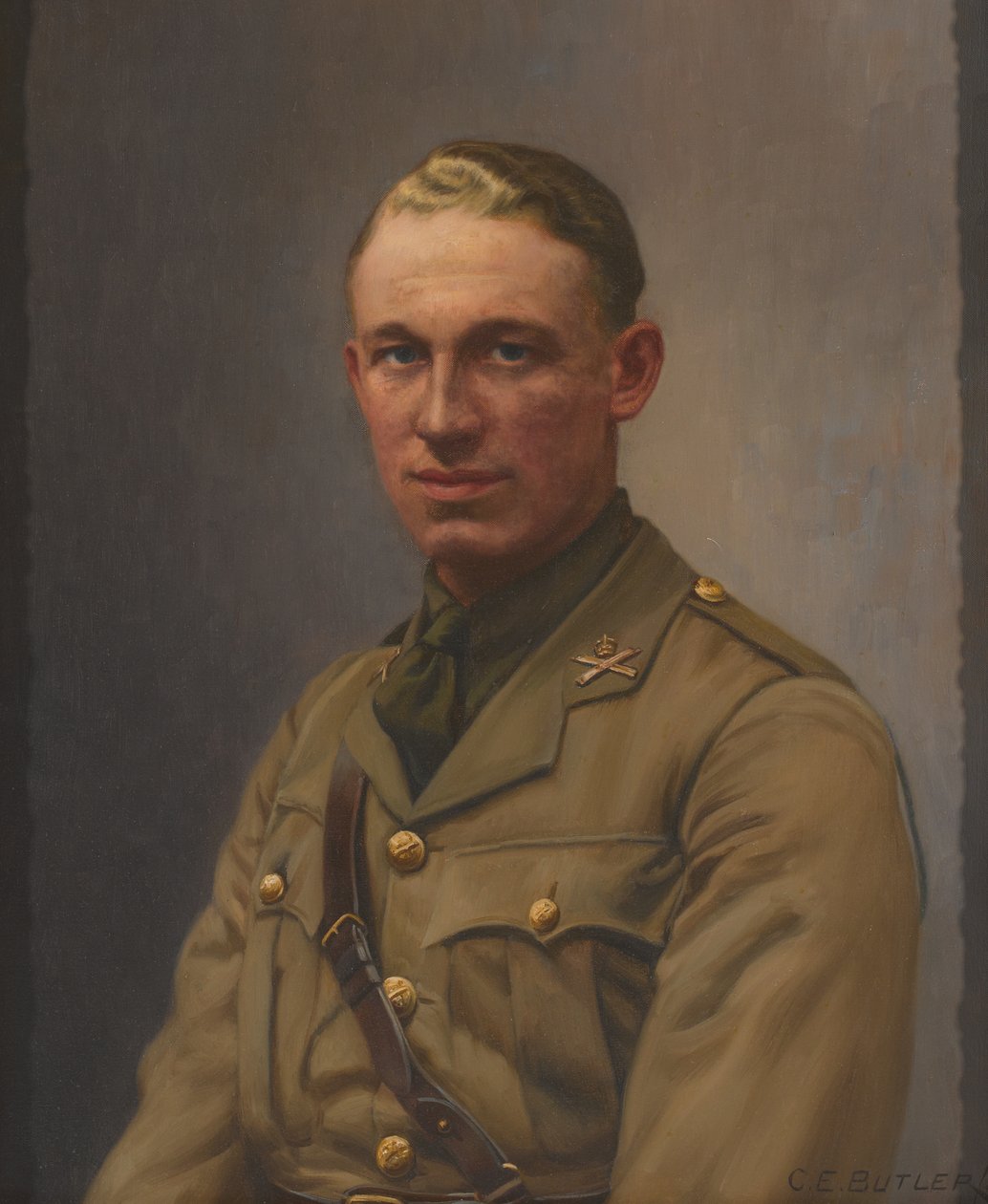 Lieutenant A L Bobby, Corps des mitrailleuses et Régiment du Middlesex, vers 1917 - Charles Ernest Butler