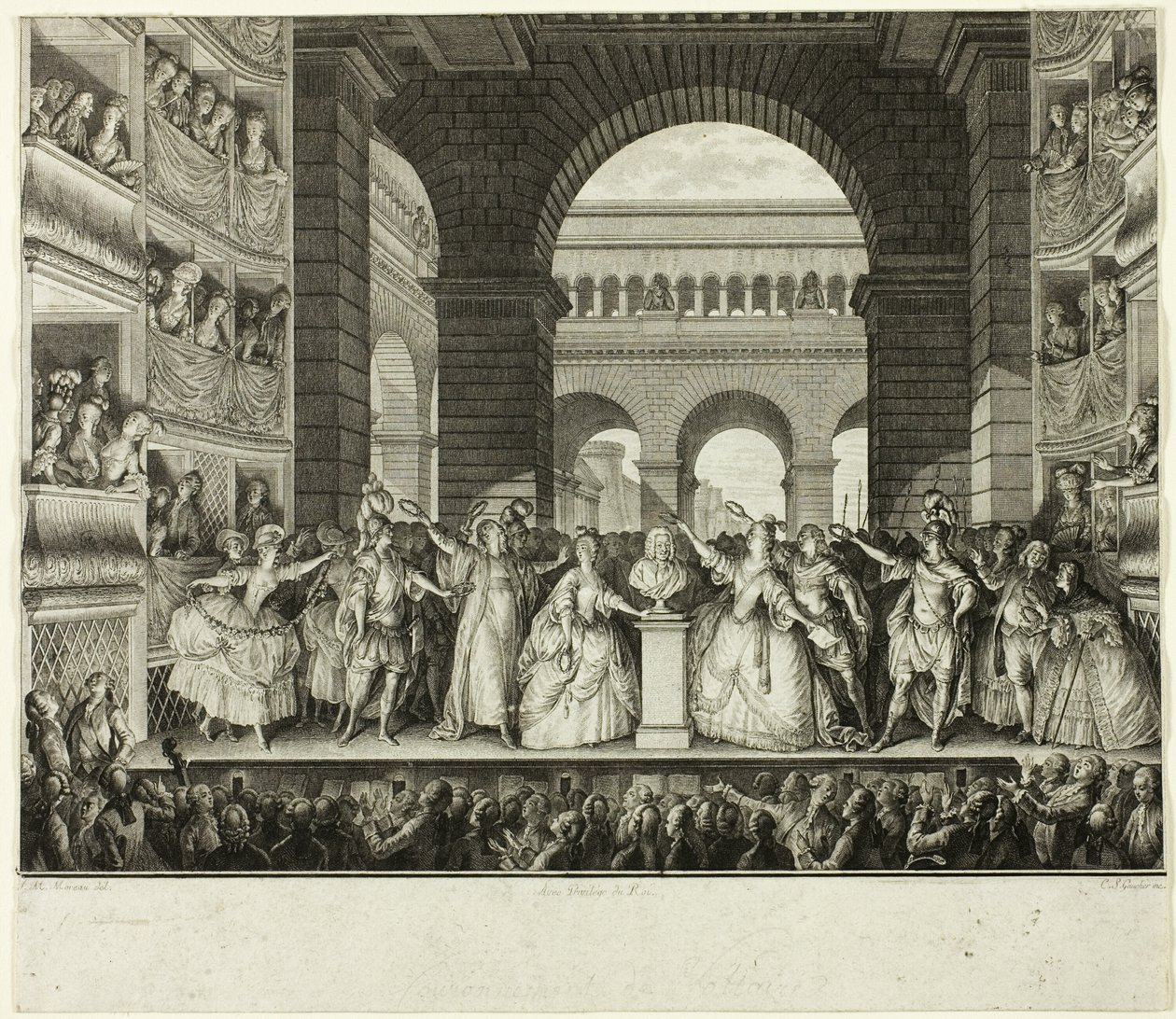 Couronnement de Voltaire - Charles Etienne Gaucher