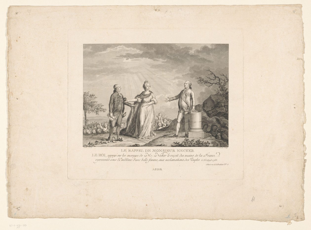 Retour de Jacques Necker, 1788 - Charles Etienne Gaucher