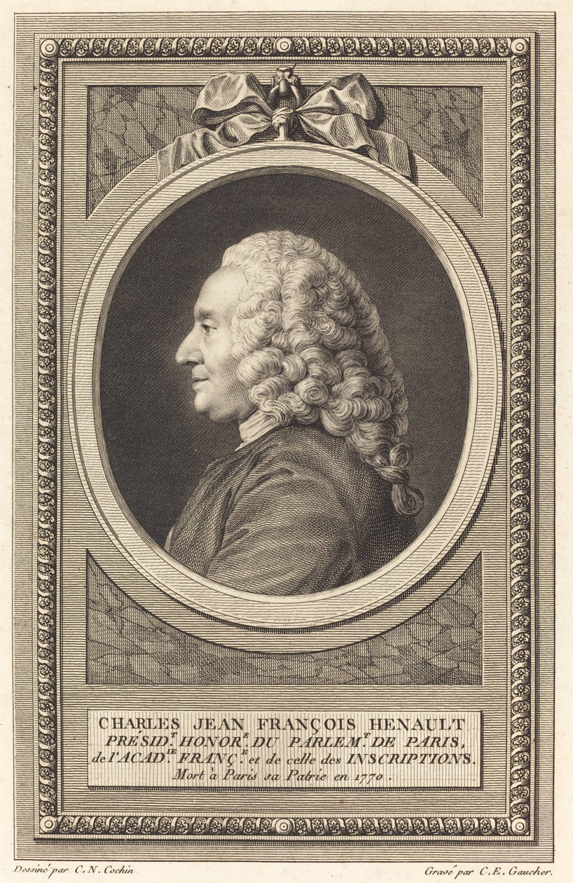 Charles Jean François Henault - Charles Etienne Gaucher after Charles Nicolas Cochin II