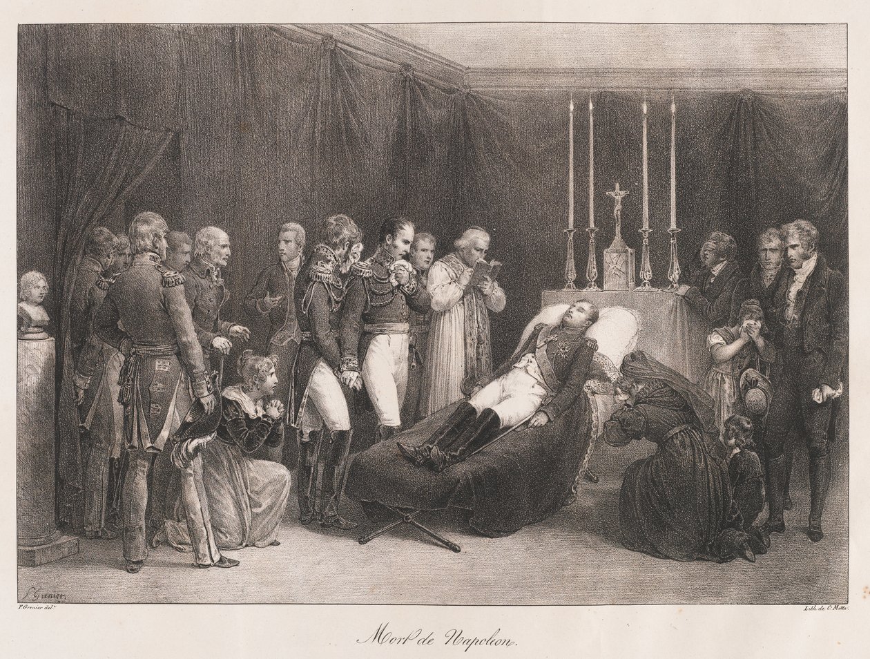 Mort de Napoléon, début du XIXe siècle - Charles Etienne Pierre Motte