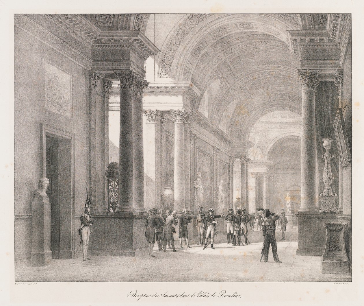 Entrée à Berlin, début du 19ème siècle (lithographie) - Charles Etienne Pierre Motte