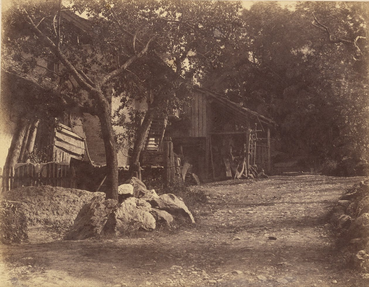 [Paysage avec granges] - Charles Fortunat Paul Casimir Perier