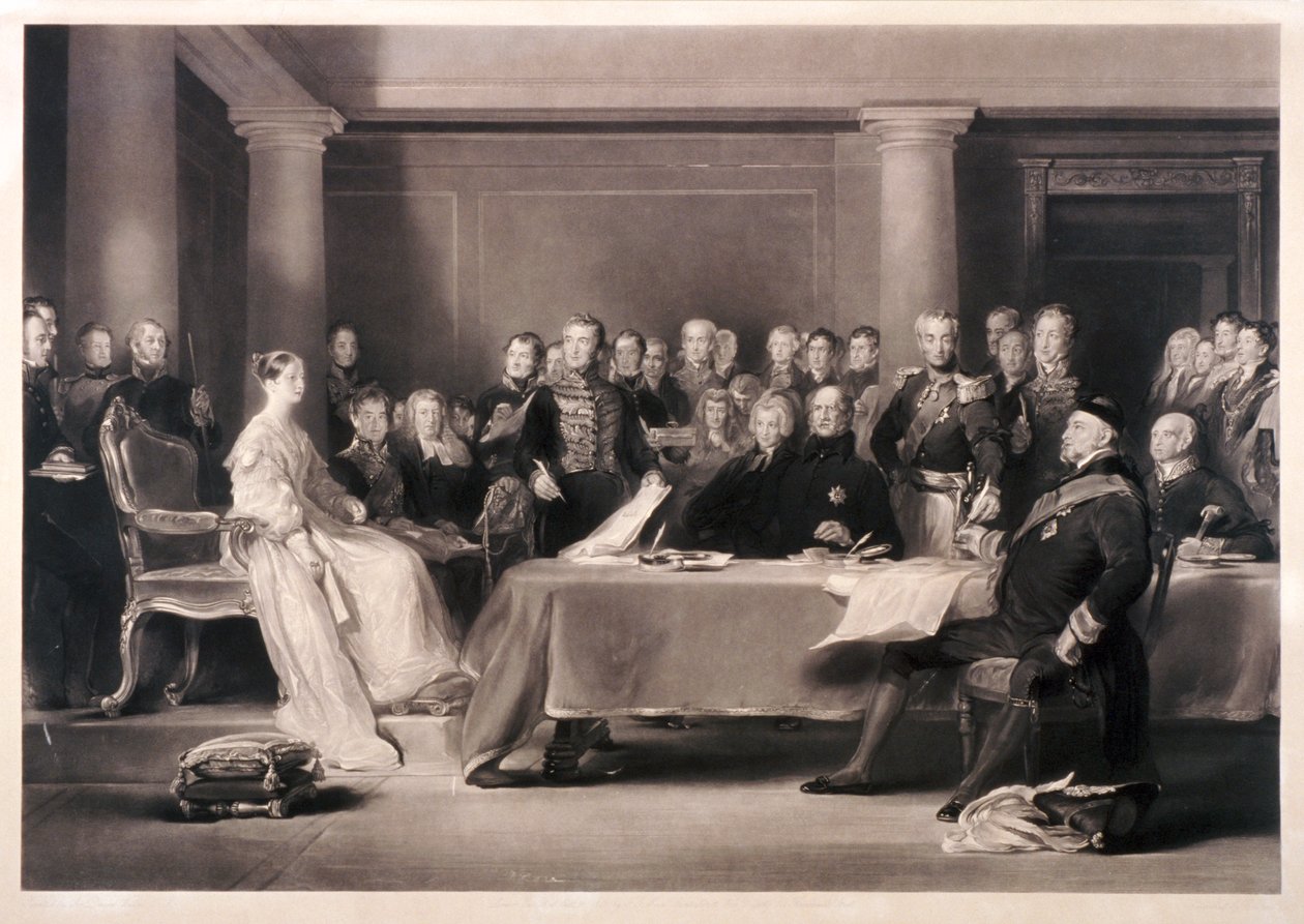 La reine Victoria présidant le conseil lors de son accession au trône, 1846 - Charles Fox