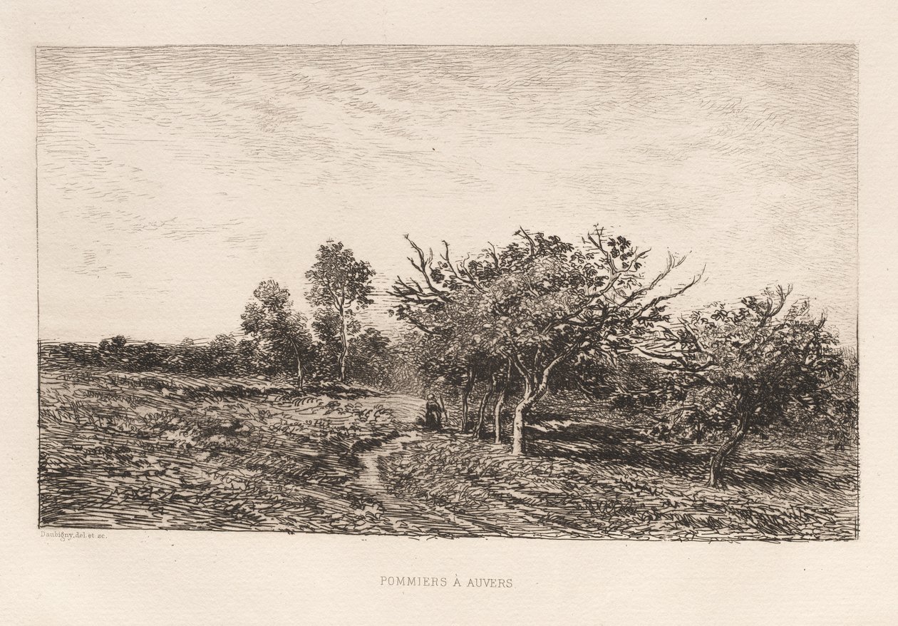 Pommiers à Auvers, 1877 - Charles Francois Daubigny