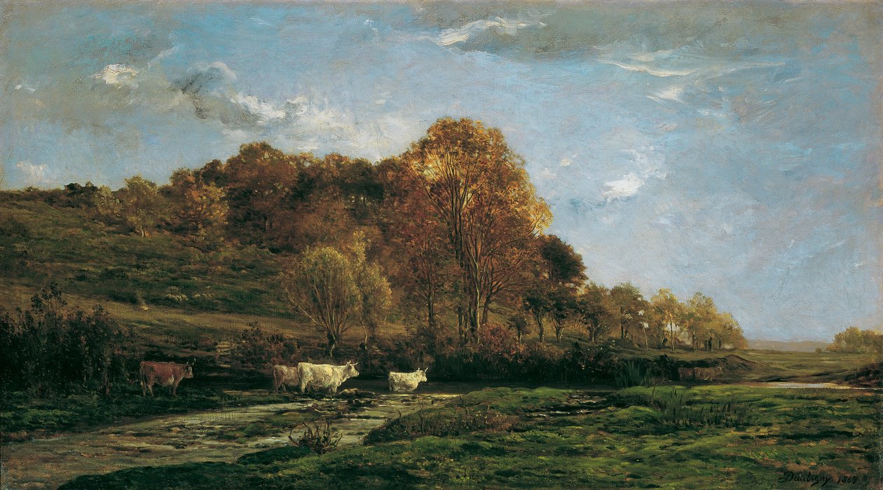 Paysage fluvial automnal - Charles Francois Daubigny