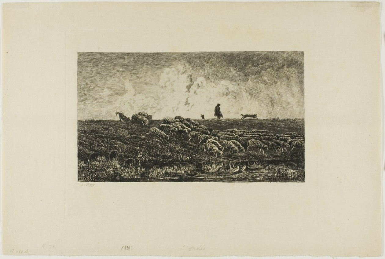 Gravure Eau-forte Originale Charles-François Daubigny XIXe Siècle - Bon état - Décor Vintage