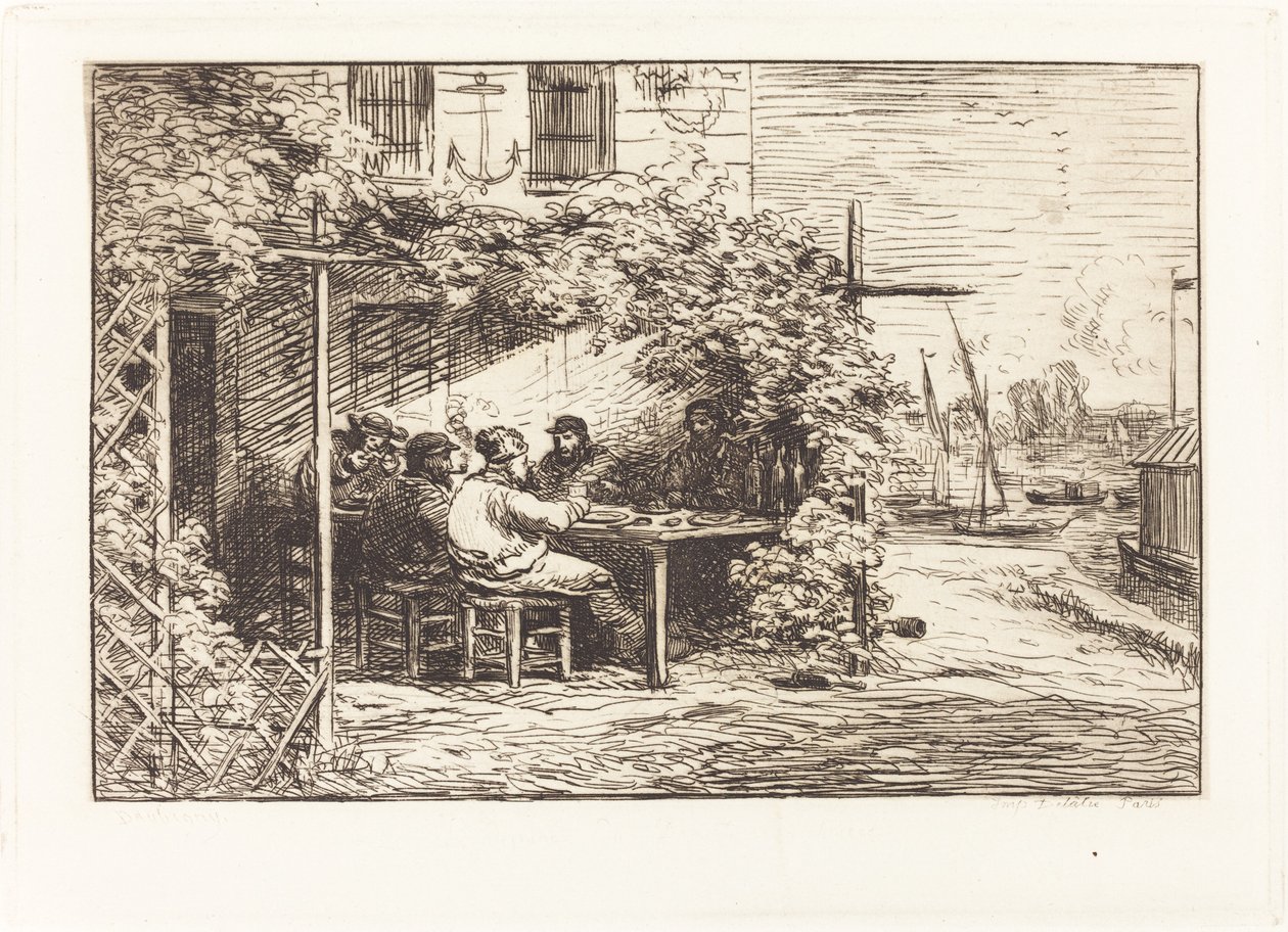 Déjeuner en route pour Asnières - Charles Francois Daubigny
