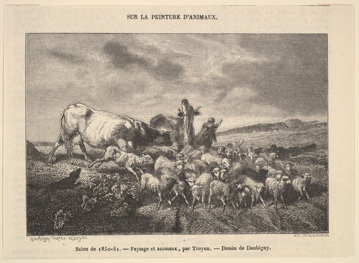 Salon de 1850-51, Paysage et Animaux - Charles Francois Daubigny