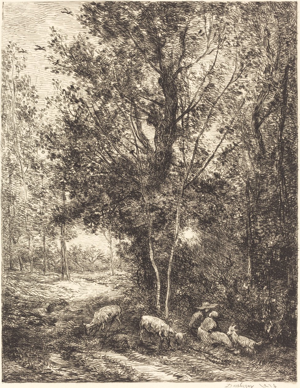 Le Berger et la bergère - Charles Francois Daubigny