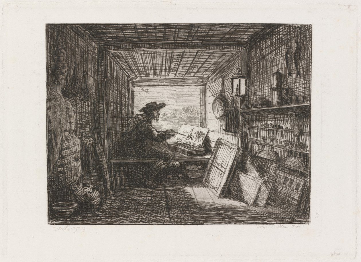 Studio sur le bateau (Le Bateau-atelier) - Charles Francois Daubigny