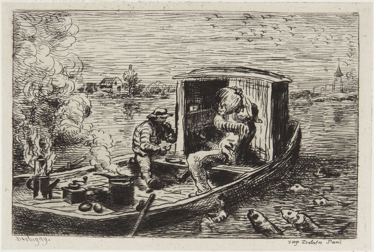 Avaler un repas - Charles Francois Daubigny