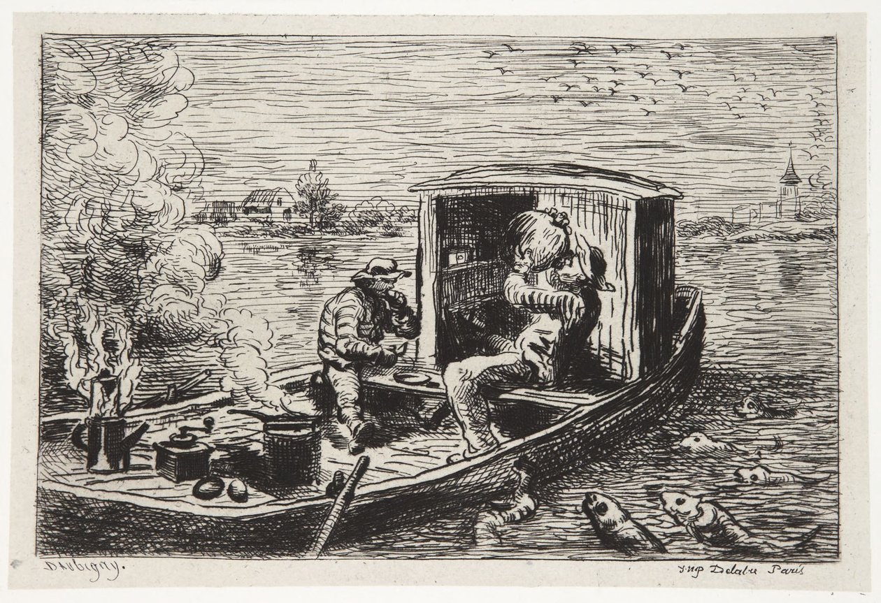 Avaler un repas - Charles Francois Daubigny