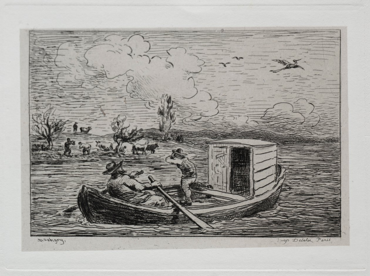 Le voyage en bateau : Le Mot de Cambronne La dispute, 1861 - Charles Francois Daubigny