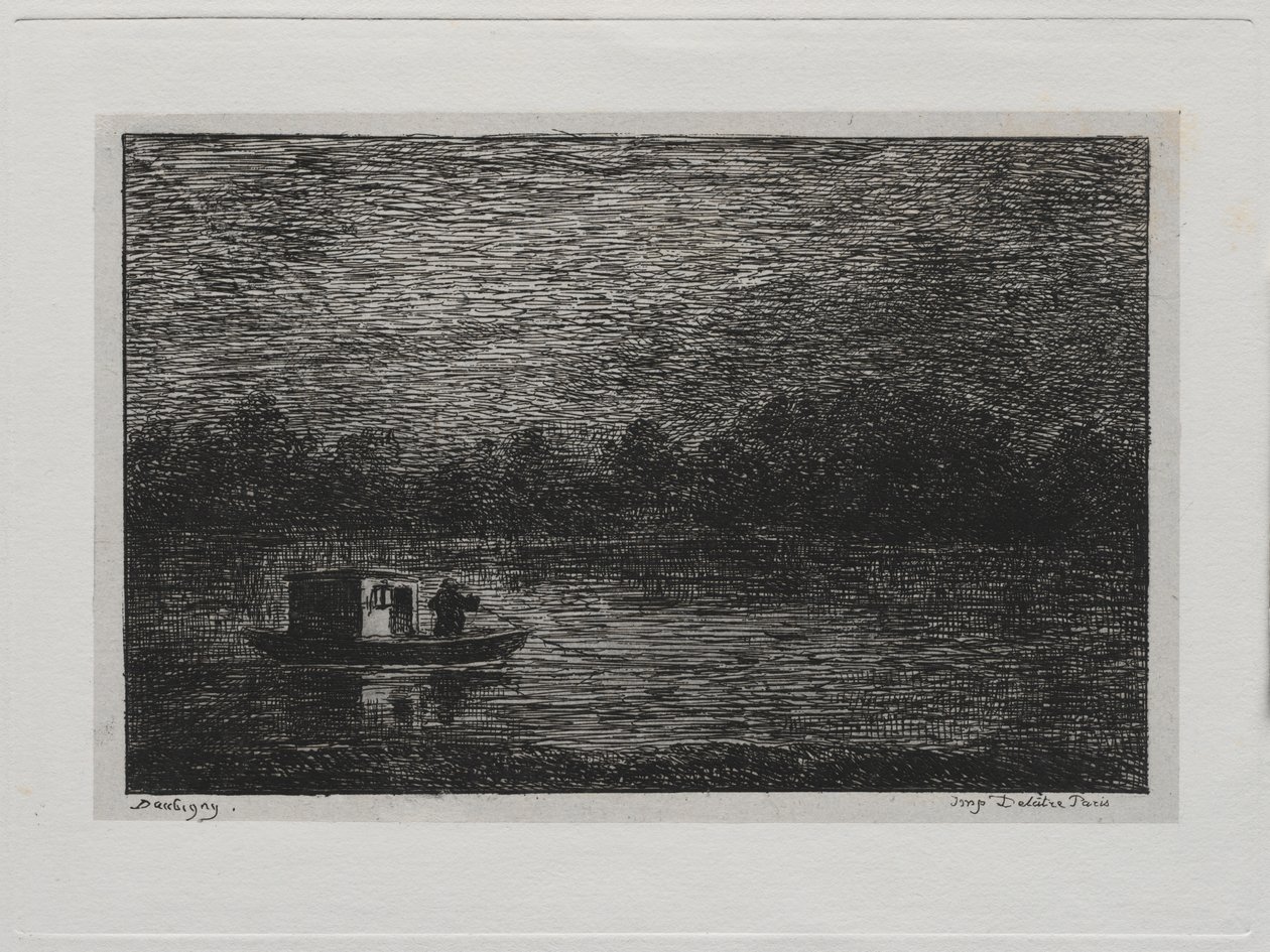 Le Voyage en Bateau : Voyage de Nuit ou Pêche au Filet (deuxième version) - Charles Francois Daubigny