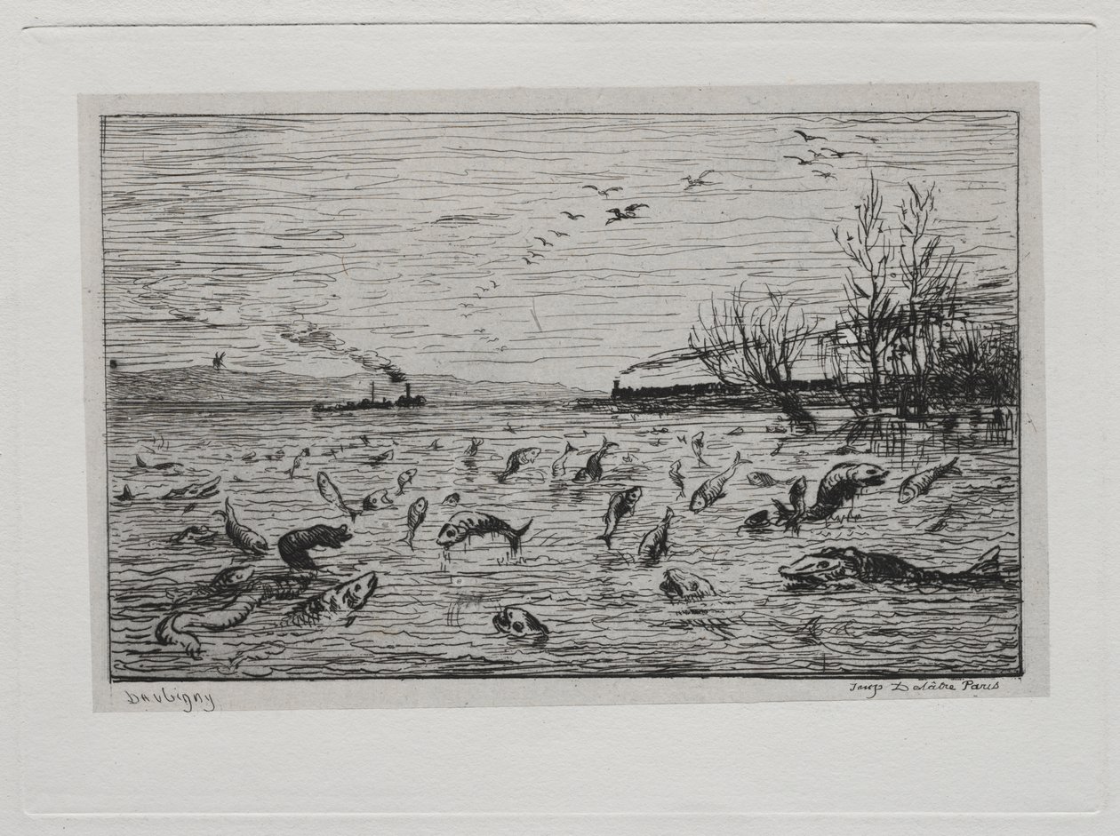 Le Voyage en Bateau : Réjouissance des Poissons au Départ du Moussaillon (Les Poissons) - Charles Francois Daubigny