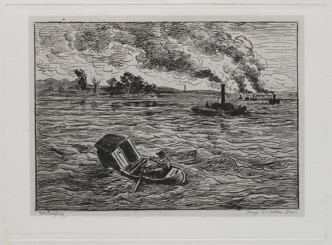 Le Voyage en Bateau : Les Bateaux à Vapeur ou Attention aux Vapeurs - Charles Francois Daubigny