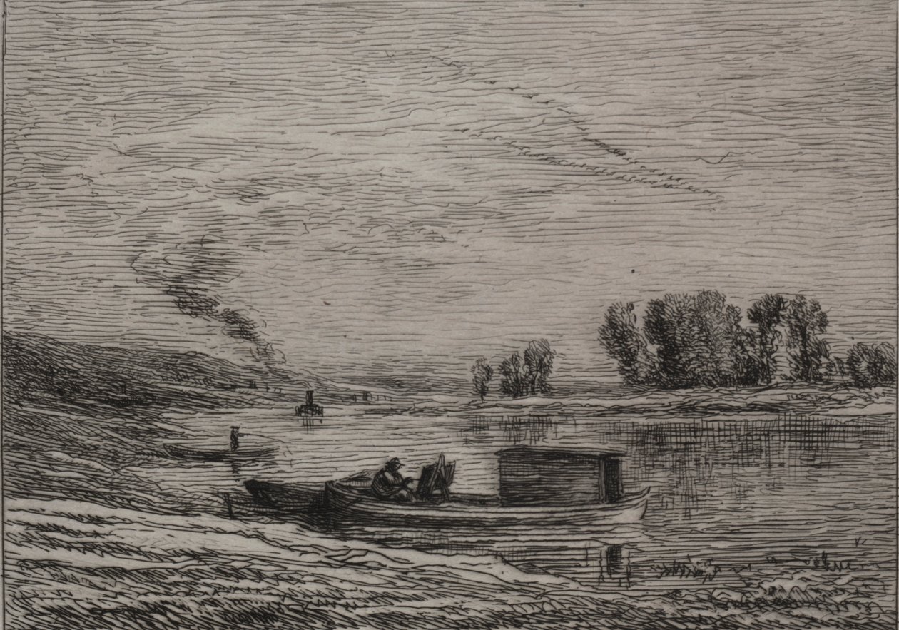 Le bateau à Conflans, 1866 - Charles Francois Daubigny