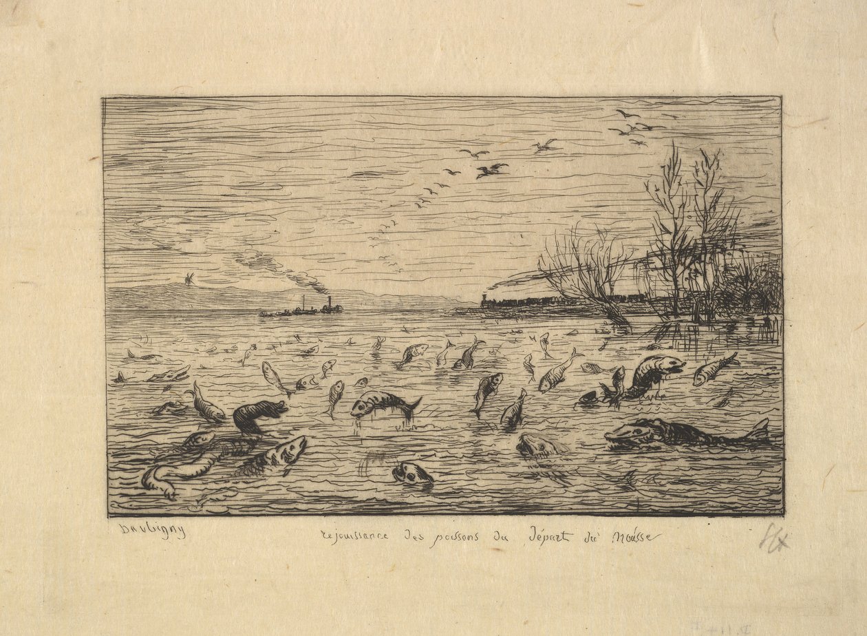 Les Poissons se réjouissent du départ du garçon de cabine - Charles Francois Daubigny