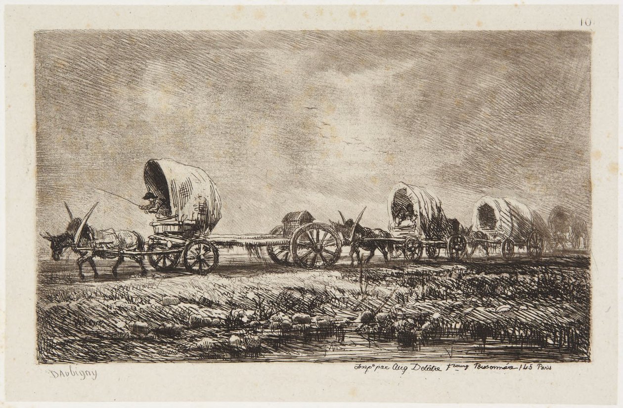 « Les chariots » (Delteil 76) - Charles Francois Daubigny