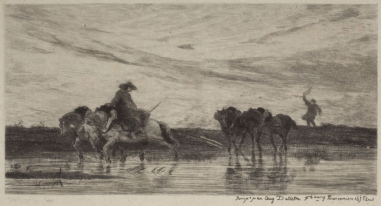 Les chevaux de travail - Charles Francois Daubigny