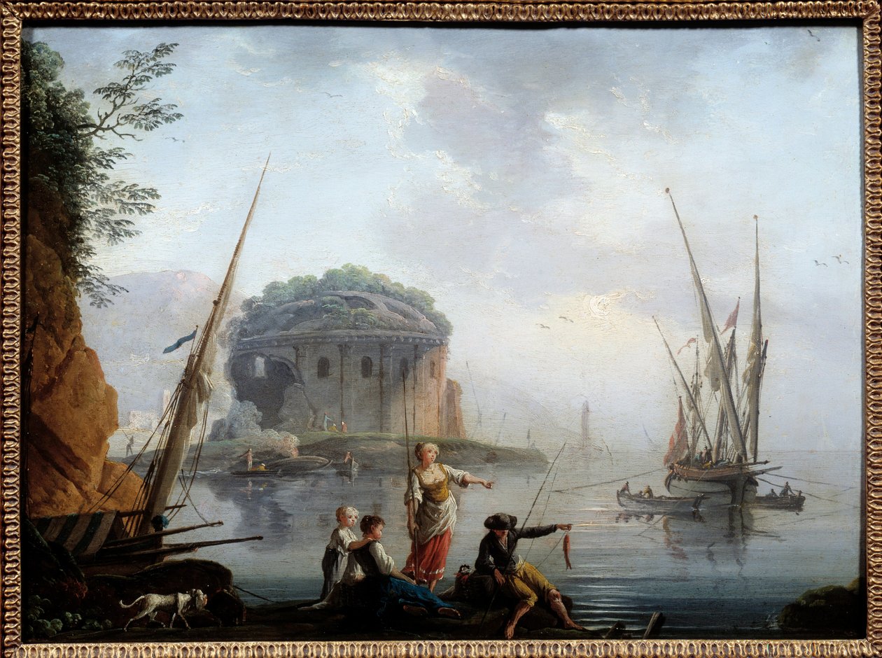 Marine. Peinture par Charles François Grenier de la Croix dit Lacroix de Marseille - Charles Francois Lacroix de Marseille