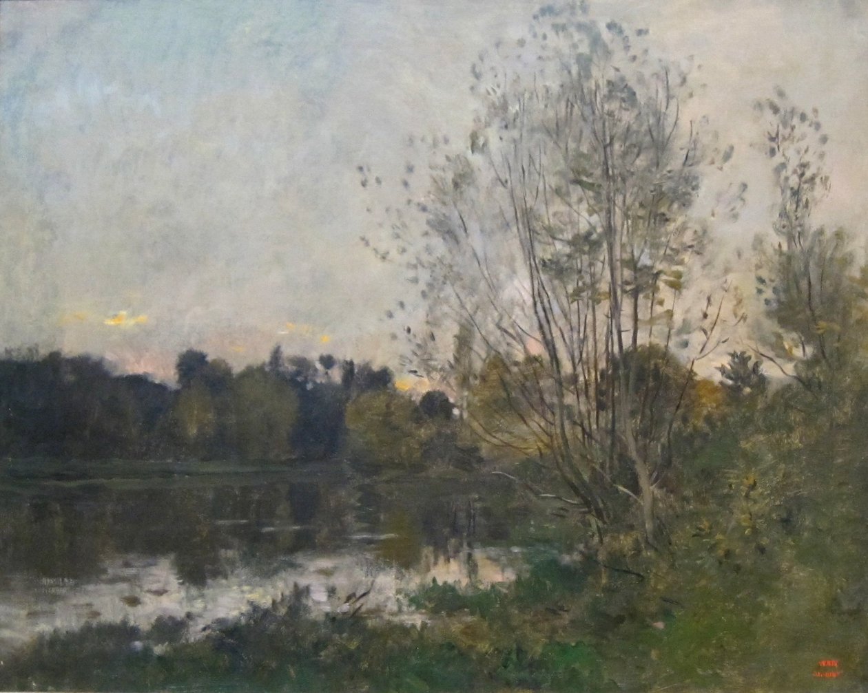 Un lac dans les bois au crépuscule - Charles Francois Daubigny