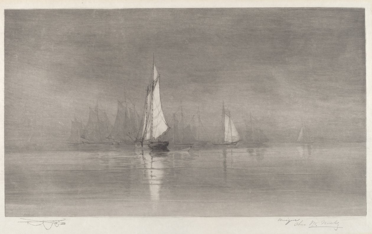 Sans titre (Scène de port avec voiliers) - Charles Frederick William Mielatz